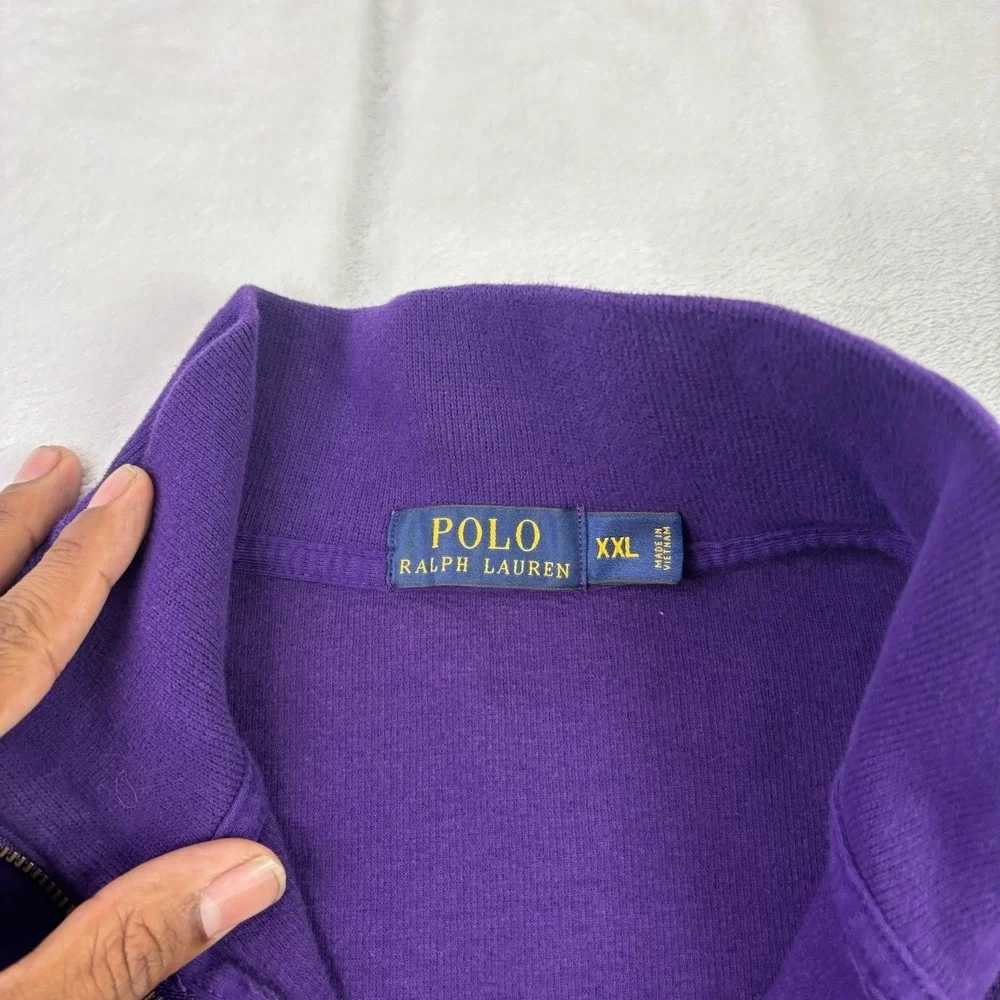Polo Ralph Lauren Purple 1/4 Zip Pullover Long Sleeve Sweater Men's XXL